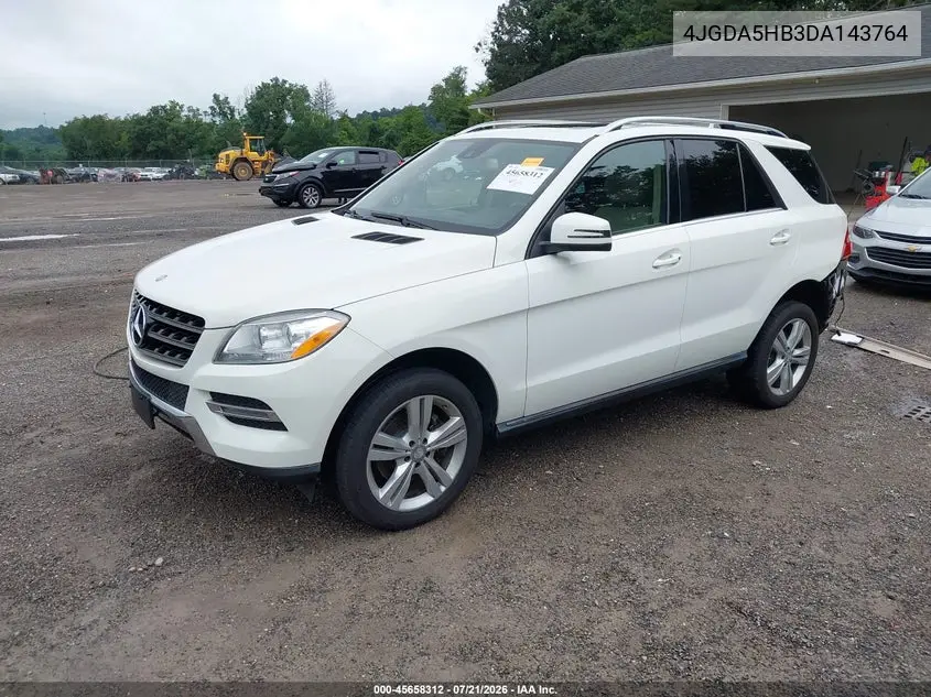 2013 Mercedes-Benz Ml 350 4Matic VIN: 4JGDA5HB3DA143764 Lot: 45658312