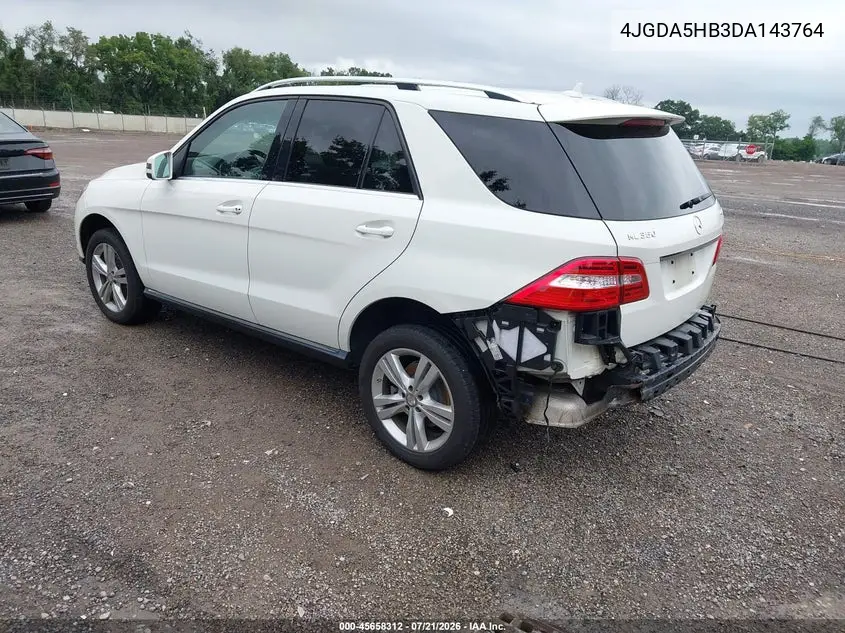 2013 Mercedes-Benz Ml 350 4Matic VIN: 4JGDA5HB3DA143764 Lot: 45658312