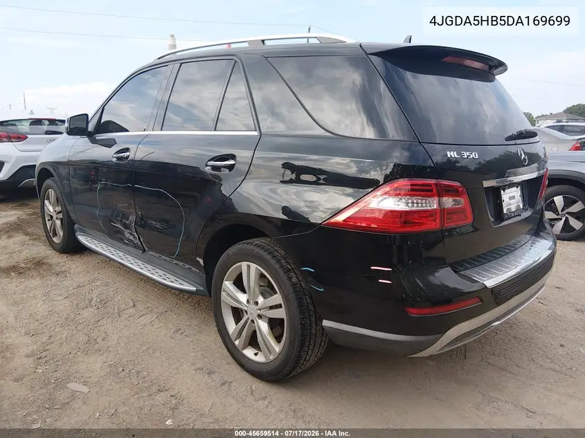 2013 Mercedes-Benz Ml 350 4Matic VIN: 4JGDA5HB5DA169699 Lot: 45659514