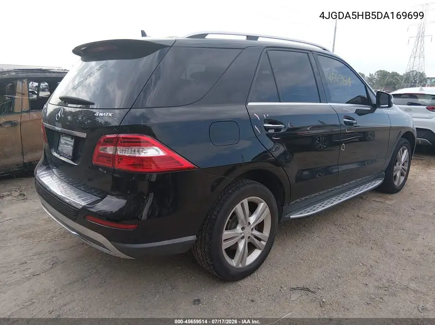 2013 Mercedes-Benz Ml 350 4Matic VIN: 4JGDA5HB5DA169699 Lot: 45659514