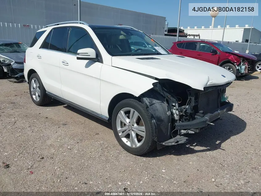 2013 Mercedes-Benz Ml 350 VIN: 4JGDA5JB0DA182158 Lot: 45667481