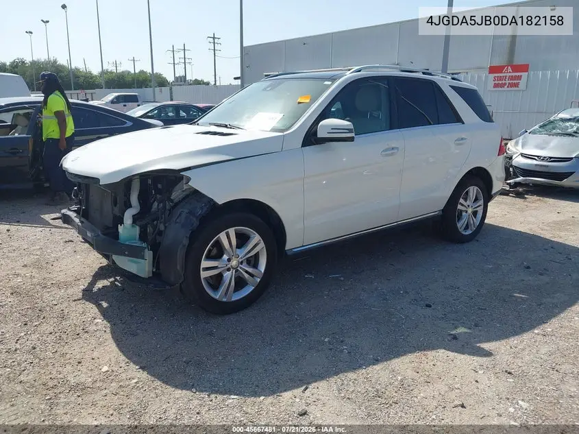 2013 Mercedes-Benz Ml 350 VIN: 4JGDA5JB0DA182158 Lot: 45667481