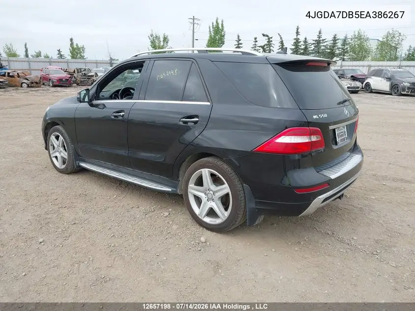 2014 Mercedes-Benz Ml 550 4Matic VIN: 4JGDA7DB5EA386267 Lot: 12657198