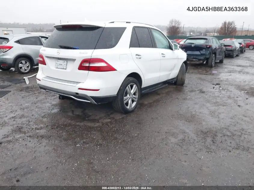 4JGDA5HB8EA363368 2014 Mercedes-Benz Ml 350 4Matic