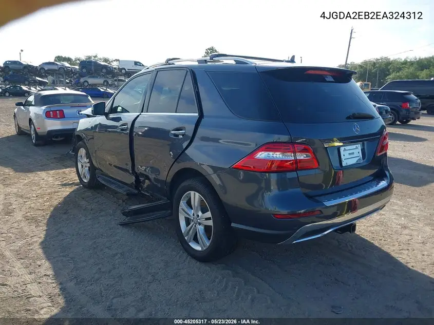 2014 Mercedes-Benz Ml 350 Bluetec 4Matic VIN: 4JGDA2EB2EA324312 Lot: 45205317