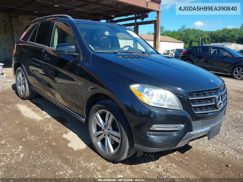 2014 Mercedes-Benz Ml 350 4Matic VIN: 4JGDA5HB9EA390840 Lot: 45354160
