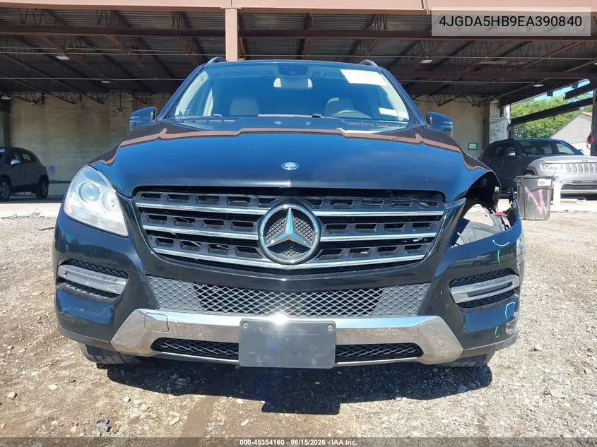 2014 Mercedes-Benz Ml 350 4Matic VIN: 4JGDA5HB9EA390840 Lot: 45354160