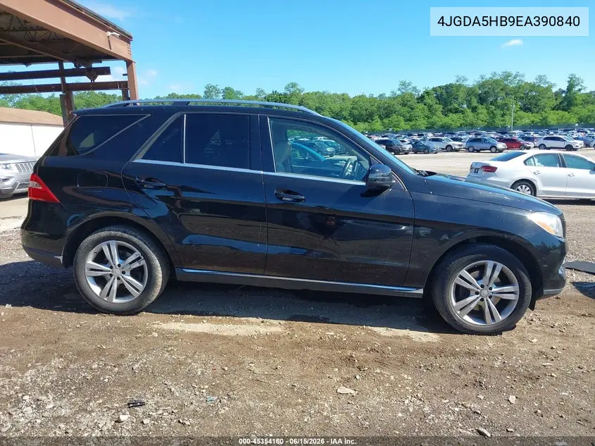 2014 Mercedes-Benz Ml 350 4Matic VIN: 4JGDA5HB9EA390840 Lot: 45354160
