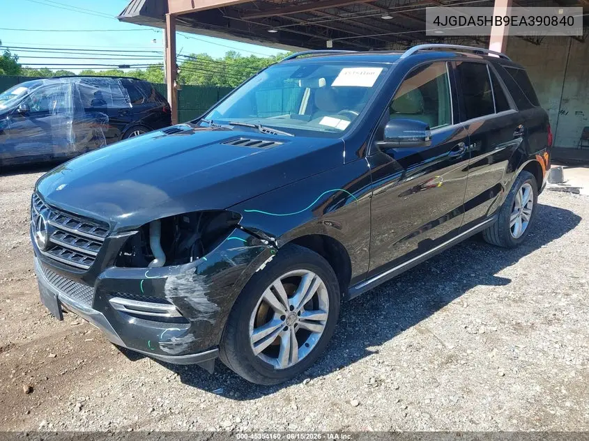 2014 Mercedes-Benz Ml 350 4Matic VIN: 4JGDA5HB9EA390840 Lot: 45354160
