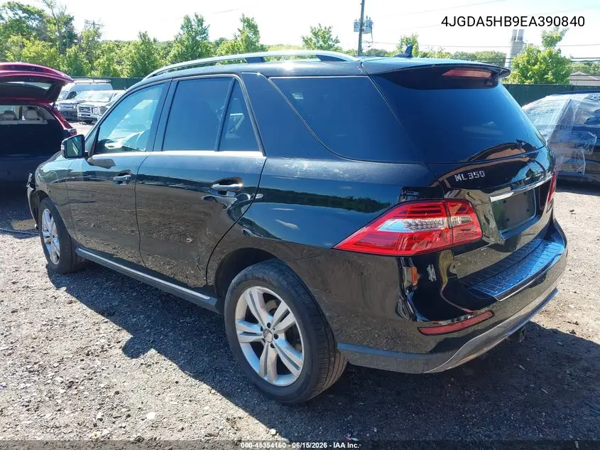 2014 Mercedes-Benz Ml 350 4Matic VIN: 4JGDA5HB9EA390840 Lot: 45354160