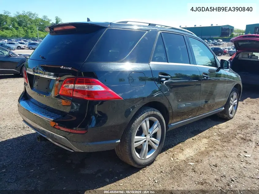 2014 Mercedes-Benz Ml 350 4Matic VIN: 4JGDA5HB9EA390840 Lot: 45354160