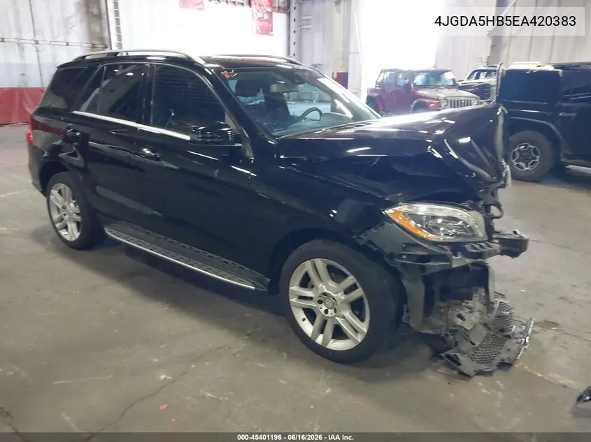 2014 Mercedes-Benz Ml 350 4Matic VIN: 4JGDA5HB5EA420383 Lot: 45401196