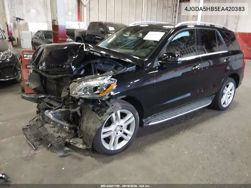 2014 Mercedes-Benz Ml 350 4Matic VIN: 4JGDA5HB5EA420383 Lot: 45401196