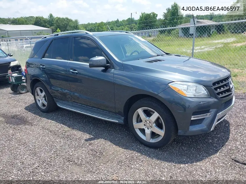 2014 Mercedes-Benz Ml 350 VIN: 4JGDA5JB6EA406597 Lot: 45507533