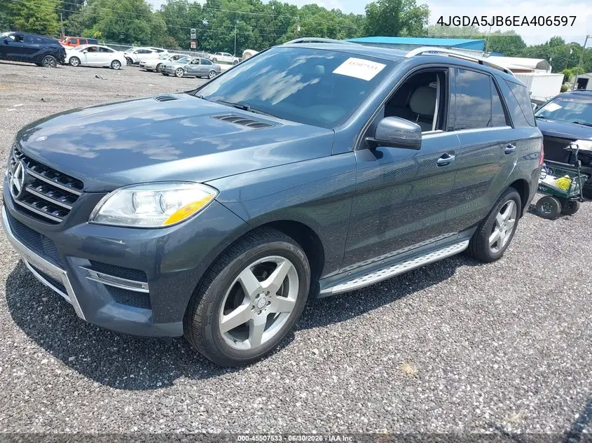 2014 Mercedes-Benz Ml 350 VIN: 4JGDA5JB6EA406597 Lot: 45507533