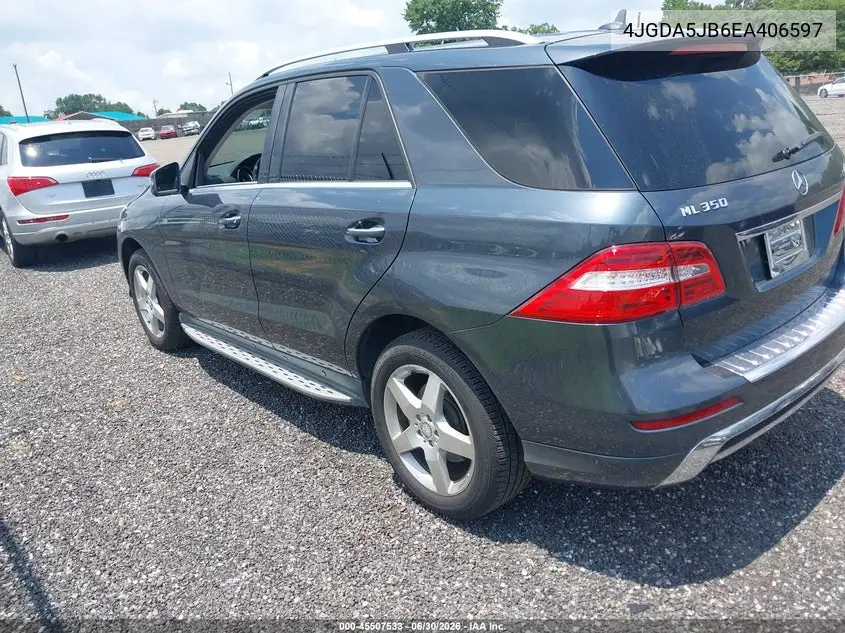 2014 Mercedes-Benz Ml 350 VIN: 4JGDA5JB6EA406597 Lot: 45507533