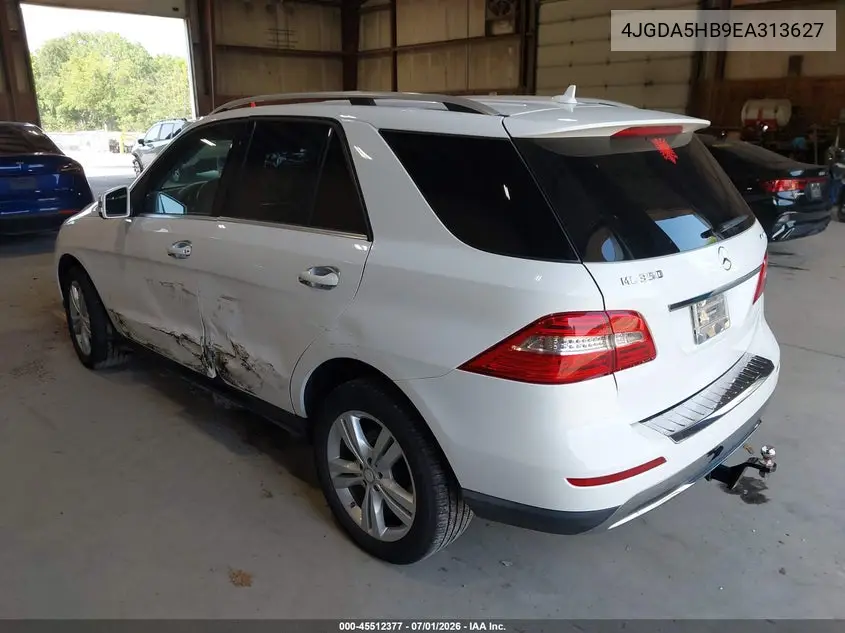 2014 Mercedes-Benz Ml 350 4Matic VIN: 4JGDA5HB9EA313627 Lot: 45512377