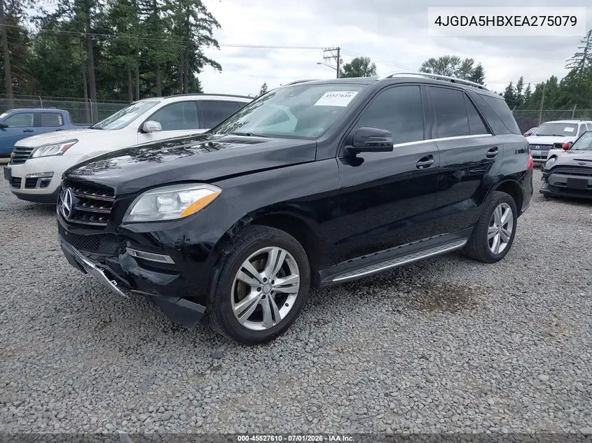2014 Mercedes-Benz Ml 350 4Matic VIN: 4JGDA5HBXEA275079 Lot: 45527610