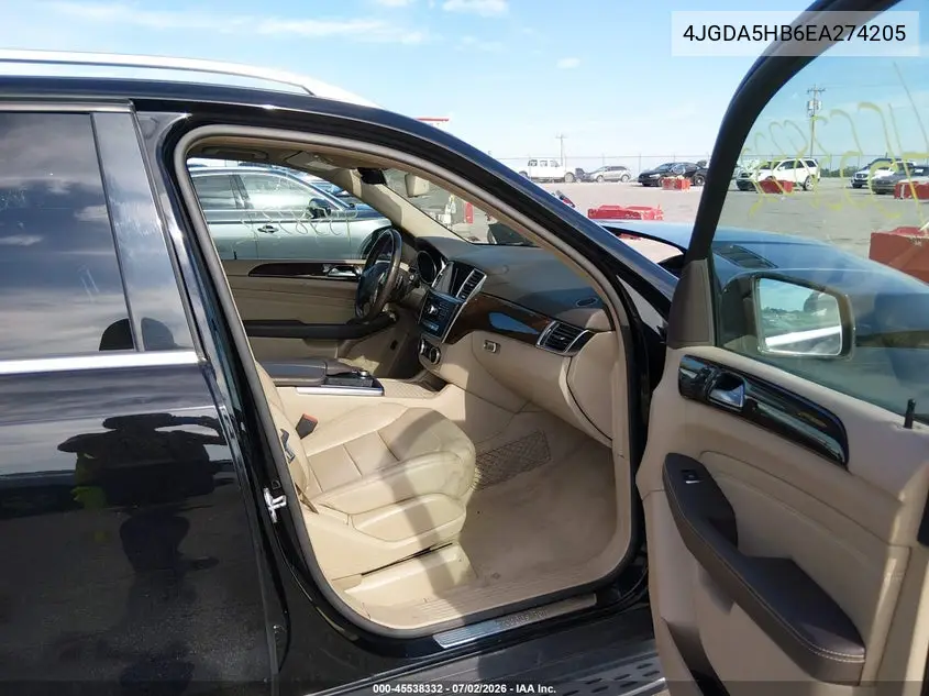 2014 Mercedes-Benz Ml 350 4Matic VIN: 4JGDA5HB6EA274205 Lot: 45538332