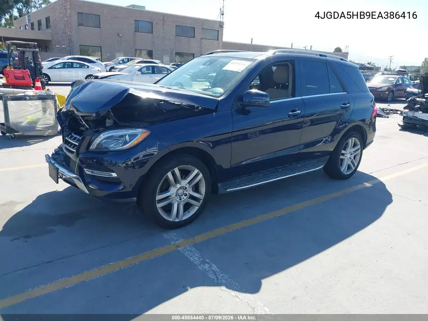 2014 Mercedes-Benz Ml 350 4Matic VIN: 4JGDA5HB9EA386416 Lot: 45554440