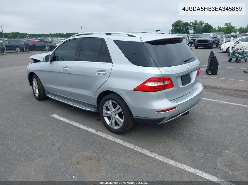 2014 Mercedes-Benz Ml 350 4Matic VIN: 4JGDA5HB3EA345859 Lot: 45560103