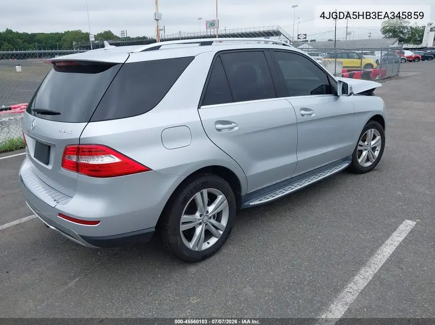2014 Mercedes-Benz Ml 350 4Matic VIN: 4JGDA5HB3EA345859 Lot: 45560103