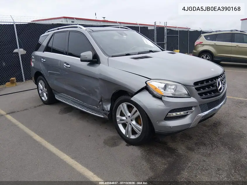 2014 Mercedes-Benz Ml 350 VIN: 4JGDA5JB0EA390168 Lot: 45564837