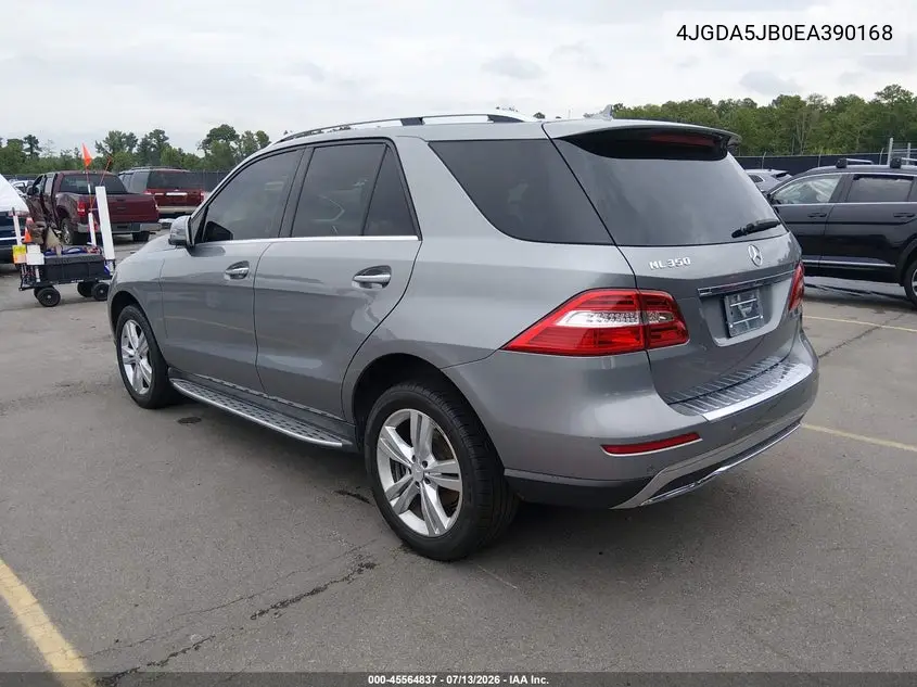2014 Mercedes-Benz Ml 350 VIN: 4JGDA5JB0EA390168 Lot: 45564837