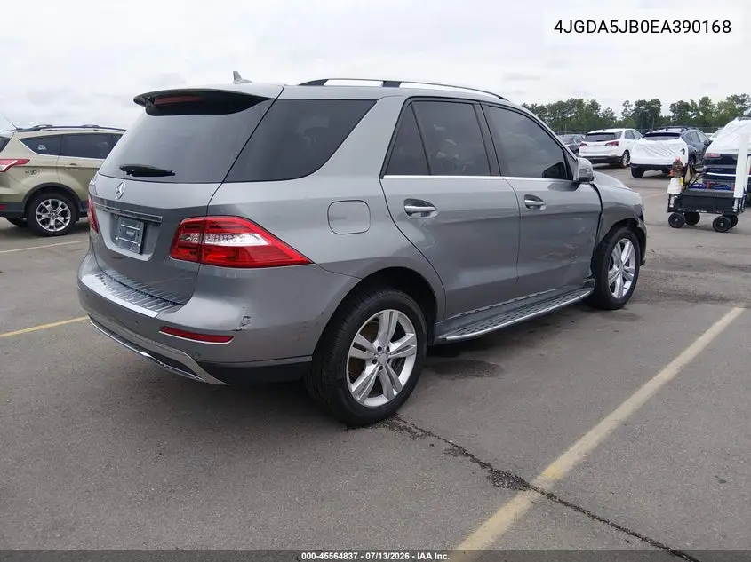 2014 Mercedes-Benz Ml 350 VIN: 4JGDA5JB0EA390168 Lot: 45564837