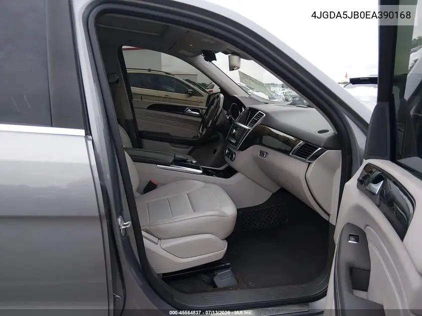 2014 Mercedes-Benz Ml 350 VIN: 4JGDA5JB0EA390168 Lot: 45564837