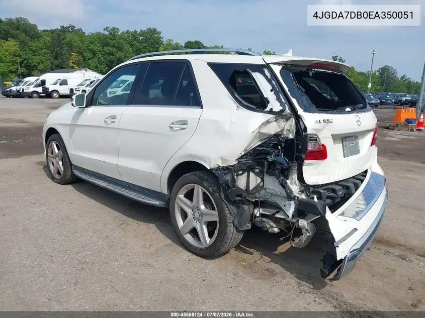 2014 Mercedes-Benz Ml 550 4Matic VIN: 4JGDA7DB0EA350051 Lot: 45568124