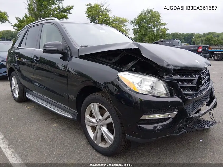 2014 Mercedes-Benz Ml 350 4Matic VIN: 4JGDA5HB3EA361687 Lot: 45568195