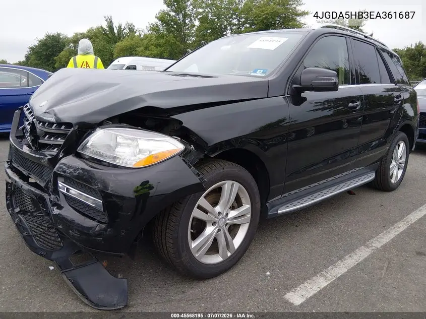 2014 Mercedes-Benz Ml 350 4Matic VIN: 4JGDA5HB3EA361687 Lot: 45568195
