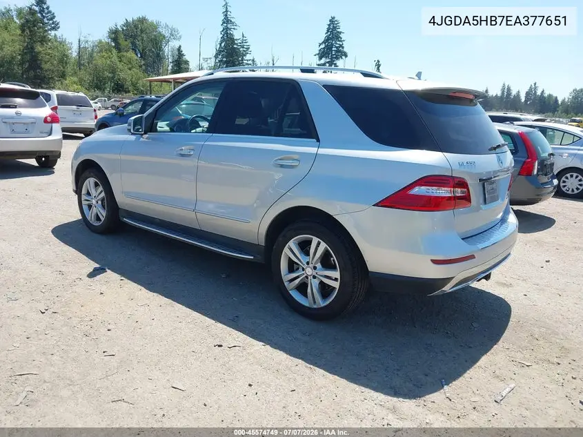 2014 Mercedes-Benz Ml 350 4Matic VIN: 4JGDA5HB7EA377651 Lot: 45574749