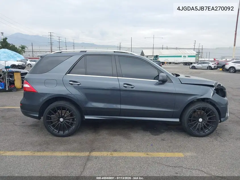 2014 Mercedes-Benz Ml 350 VIN: 4JGDA5JB7EA270092 Lot: 45580691