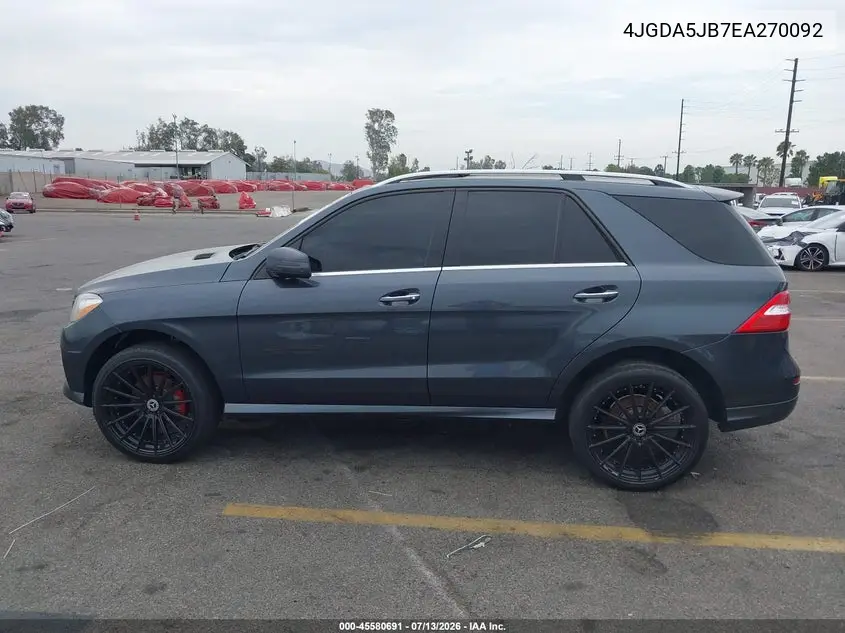 2014 Mercedes-Benz Ml 350 VIN: 4JGDA5JB7EA270092 Lot: 45580691