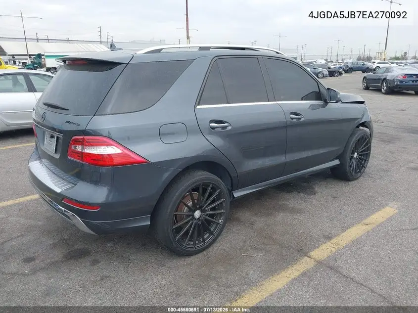 2014 Mercedes-Benz Ml 350 VIN: 4JGDA5JB7EA270092 Lot: 45580691
