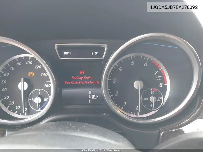 2014 Mercedes-Benz Ml 350 VIN: 4JGDA5JB7EA270092 Lot: 45580691