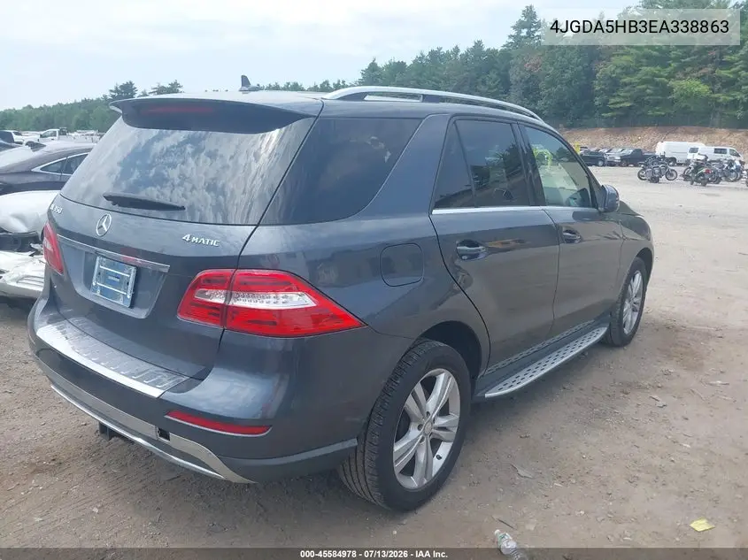 2014 Mercedes-Benz Ml 350 4Matic VIN: 4JGDA5HB3EA338863 Lot: 45584978