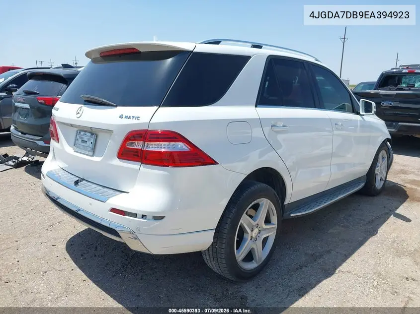2014 Mercedes-Benz Ml 550 4Matic VIN: 4JGDA7DB9EA394923 Lot: 45590393