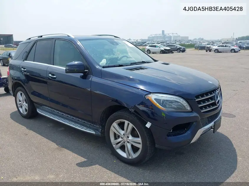 2014 Mercedes-Benz Ml 350 4Matic VIN: 4JGDA5HB3EA405428 Lot: 45638669