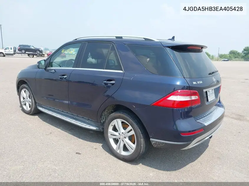 2014 Mercedes-Benz Ml 350 4Matic VIN: 4JGDA5HB3EA405428 Lot: 45638669