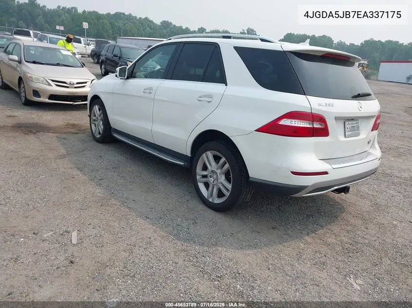 2014 Mercedes-Benz Ml 350 VIN: 4JGDA5JB7EA337175 Lot: 45653789