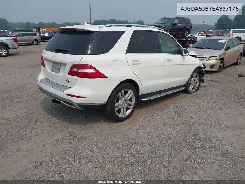 2014 Mercedes-Benz Ml 350 VIN: 4JGDA5JB7EA337175 Lot: 45653789