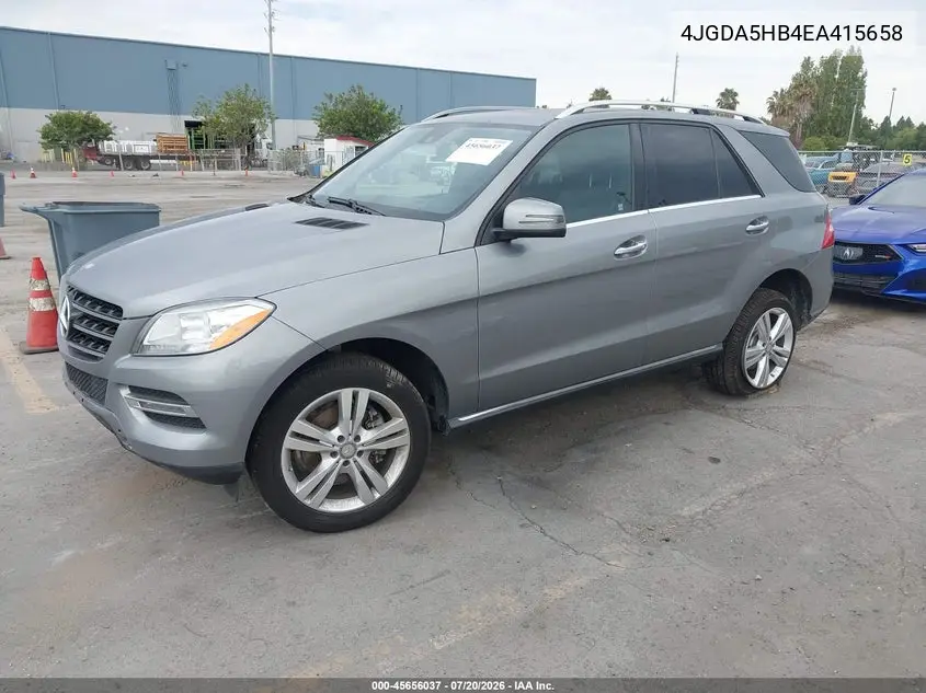 2014 Mercedes-Benz Ml 350 4Matic VIN: 4JGDA5HB4EA415658 Lot: 45656037