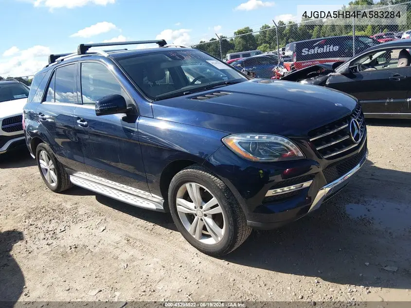 2015 Mercedes-Benz Ml 350 4Matic VIN: 4JGDA5HB4FA583284 Lot: 45295522