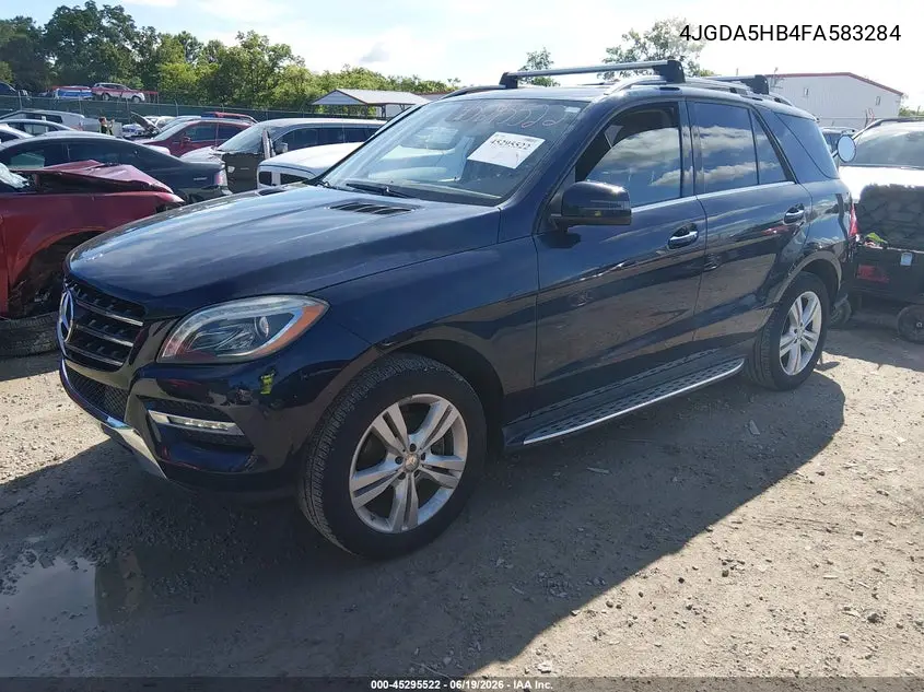2015 Mercedes-Benz Ml 350 4Matic VIN: 4JGDA5HB4FA583284 Lot: 45295522