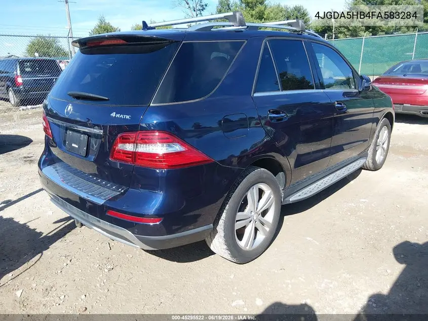 2015 Mercedes-Benz Ml 350 4Matic VIN: 4JGDA5HB4FA583284 Lot: 45295522
