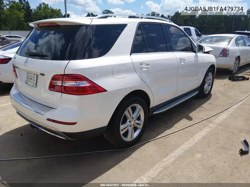 2015 Mercedes-Benz Ml 350 VIN: 4JGDA5JB1FA479734 Lot: 45321927