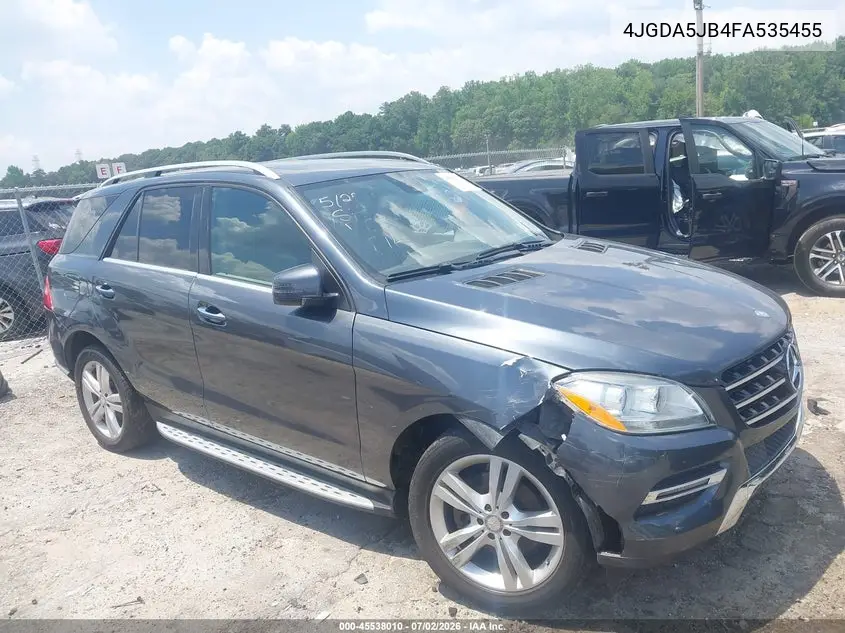 2015 Mercedes-Benz Ml 350 VIN: 4JGDA5JB4FA535455 Lot: 45538010